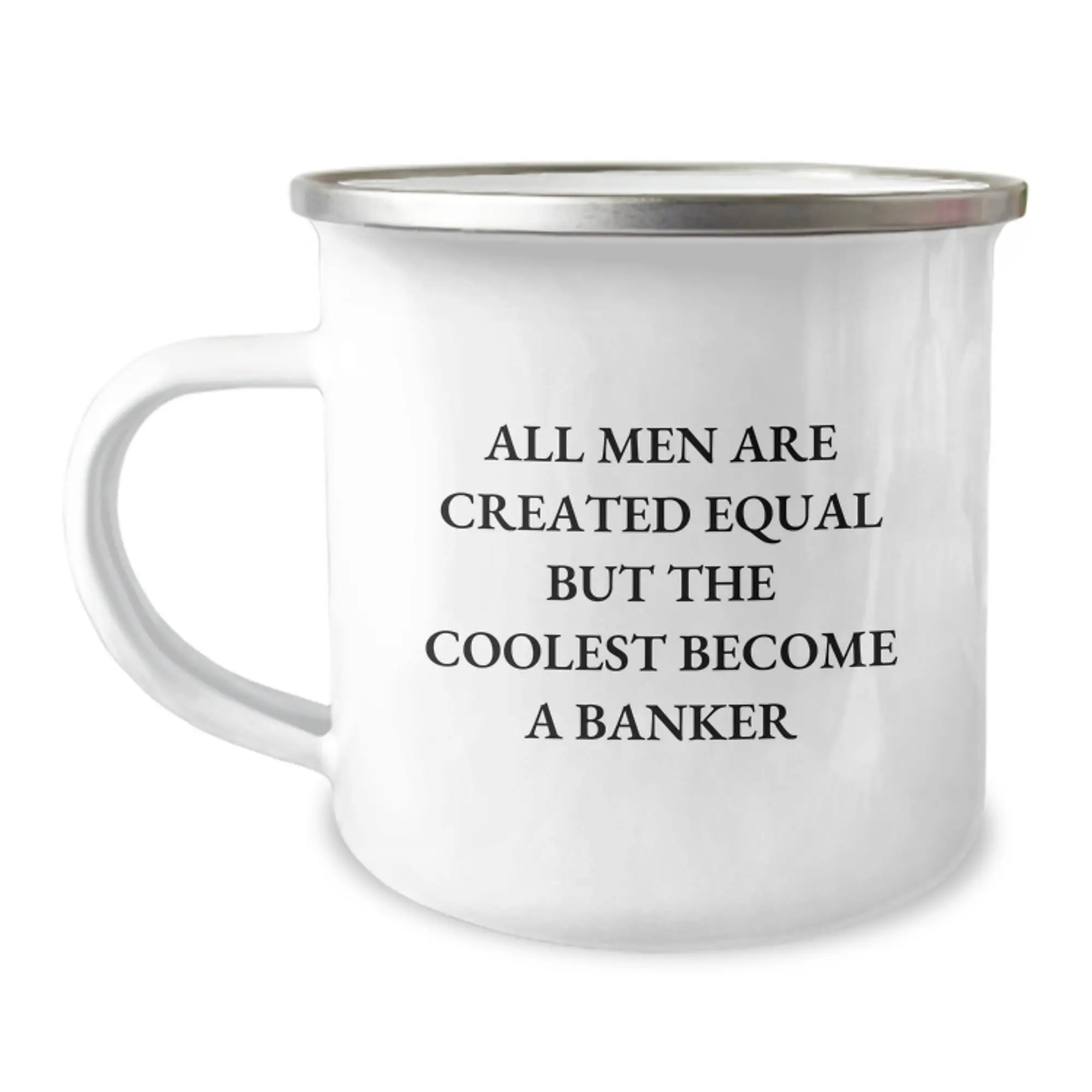 For Him Keepsake Camping Mug Banker Birthday Gift with Quote and Durable - Image 1