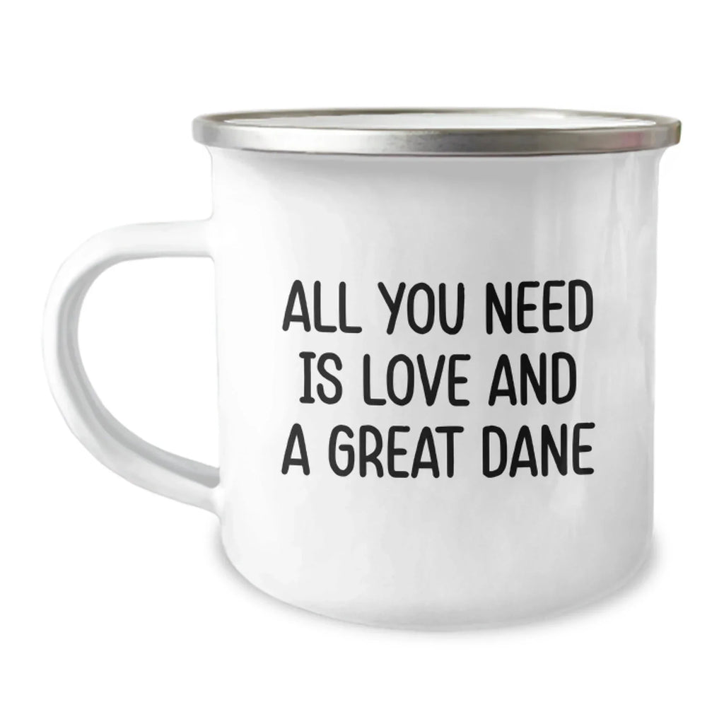 Great Dane Dog Lovers Camping Mug, Funny Quote Gifts for Men and Women, Birthday Unique Gifts from Friends, Family