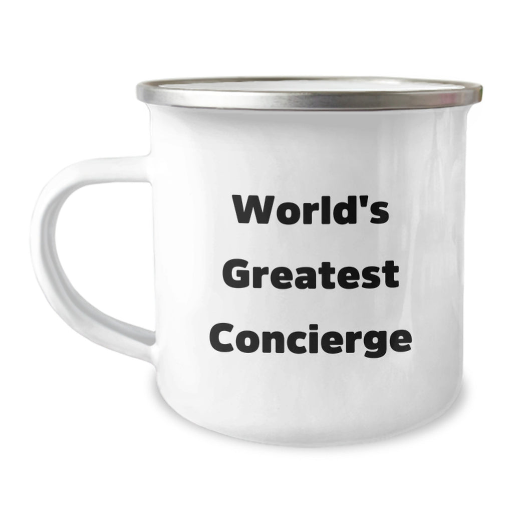 Concierge Keepsake Gift for Him - World's Greatest Concierge Camping Mug - Image 1