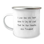 Funny Vice President Gifts from Friends and Family, Camping Mug for Men and Women, Christmas Unique Presents