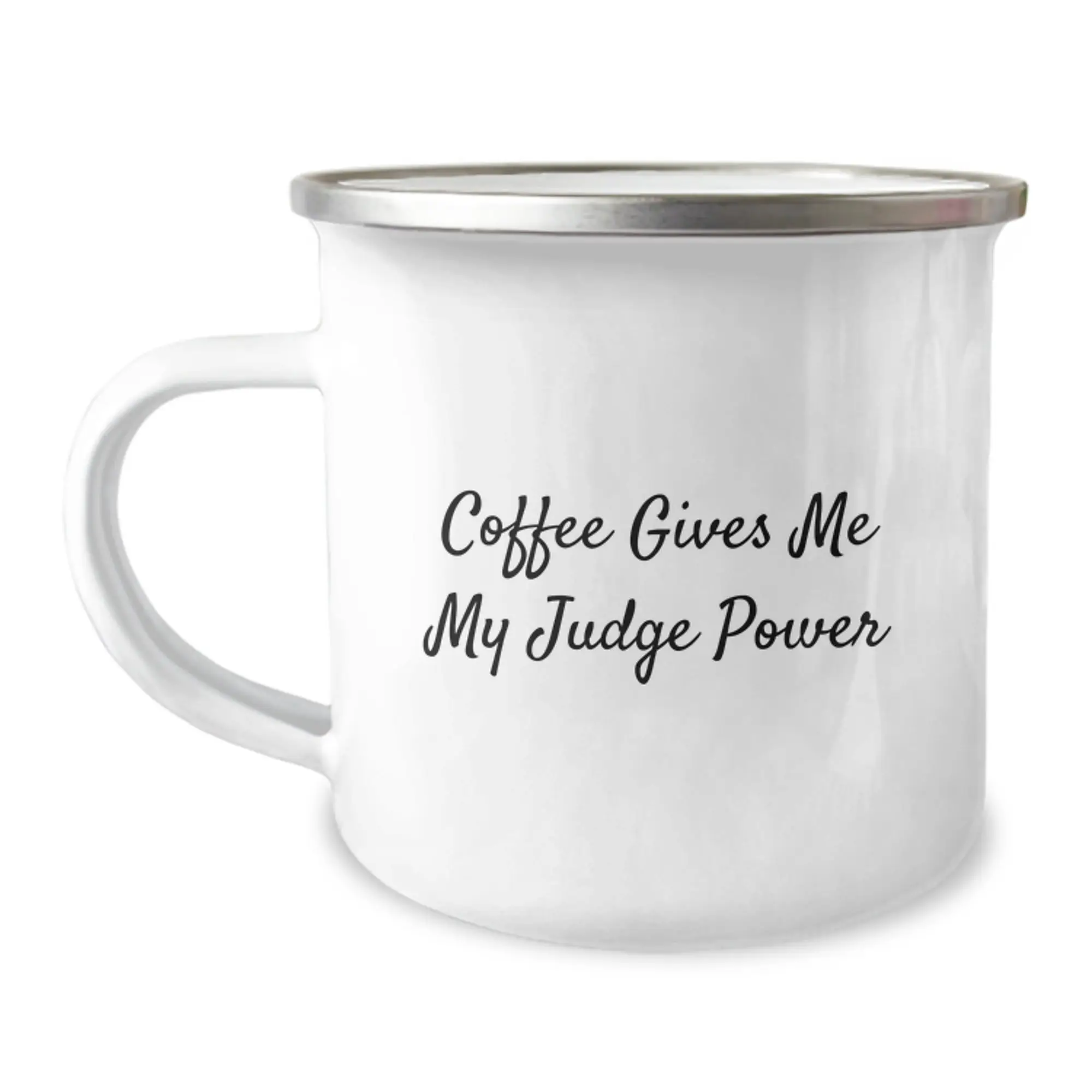 Funny Judge Camping Mug for Men Gifts from Friends to Judge, Graduation Unique Gifts for Judge, Coffee Gives Me My Judge Power - Image 1