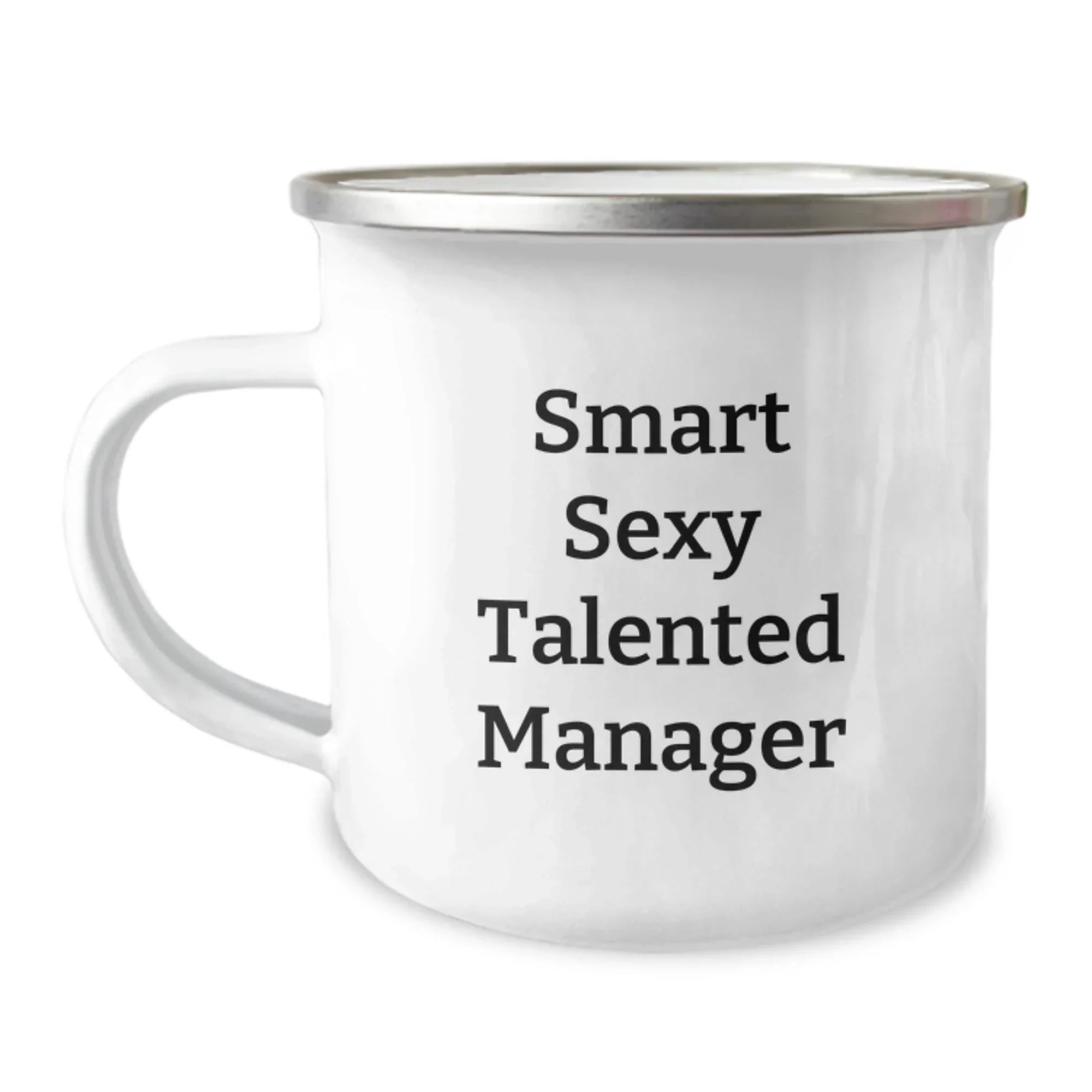 Funny Quotes for Managers, Christmas Unique Gifts for Men, Camping Mug with Smart Sexy Talented Manager Inscription, Gifts from Coworkers