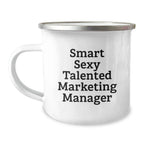 Funny Marketing Manager Christmas Unique Gifts from Friends, Funny Quotes for Marketing Manager on Camping Mug, Marketing Manager Women's Unique Funny Coffee Mugs