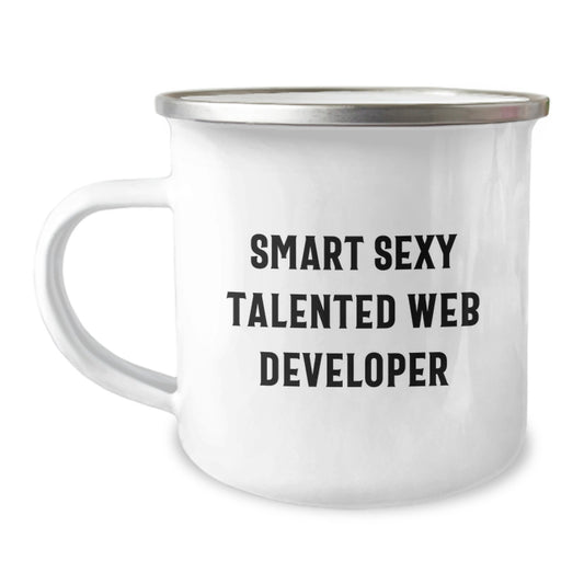 Smart Sexy Talented Web Developer Gifts for Men - Funny Quote Birthday Present from Friends to Coworkers - 12 oz Stainless Steel Camping Mug - Image 1