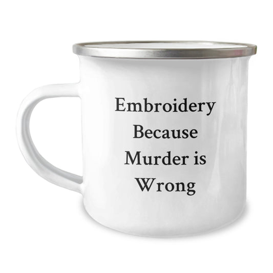 Funny Embroidery Camping Mug Gifts for Men Women Friends Family - Unique Christmas Unique Gifts from Men Women Friends Family - Image 1