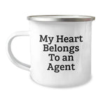 Funny Agent Gifts, My Heart Belongs To An Agent, Birthday Unique Agent Camping Mug, Gifts from Men to Agent, for Agent