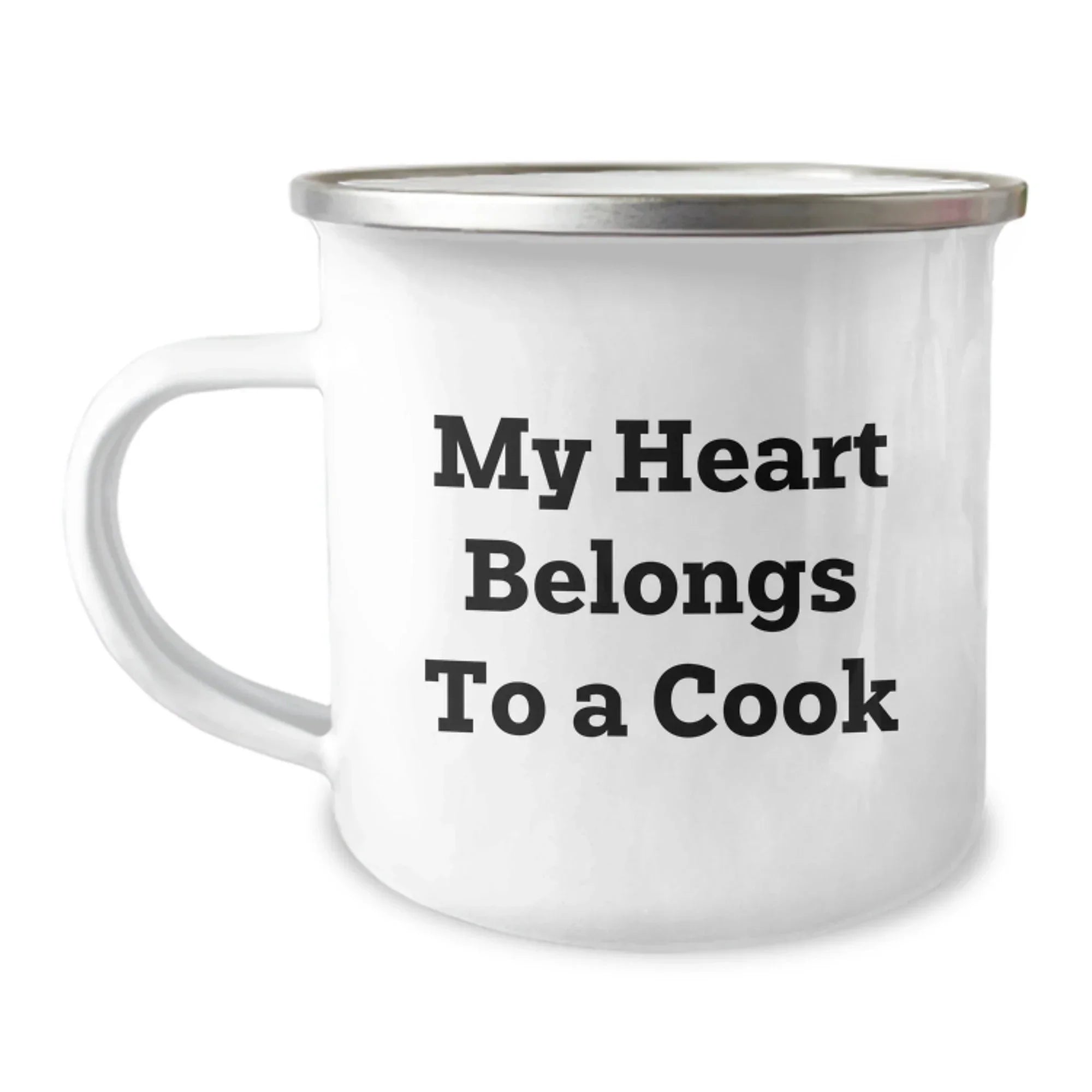 Funny Camping Mug Gifts from Friends for Cooks, My Heart Belongs To A Cook, Graduation Unique Gifts for Men, Women, Family, Coworkers