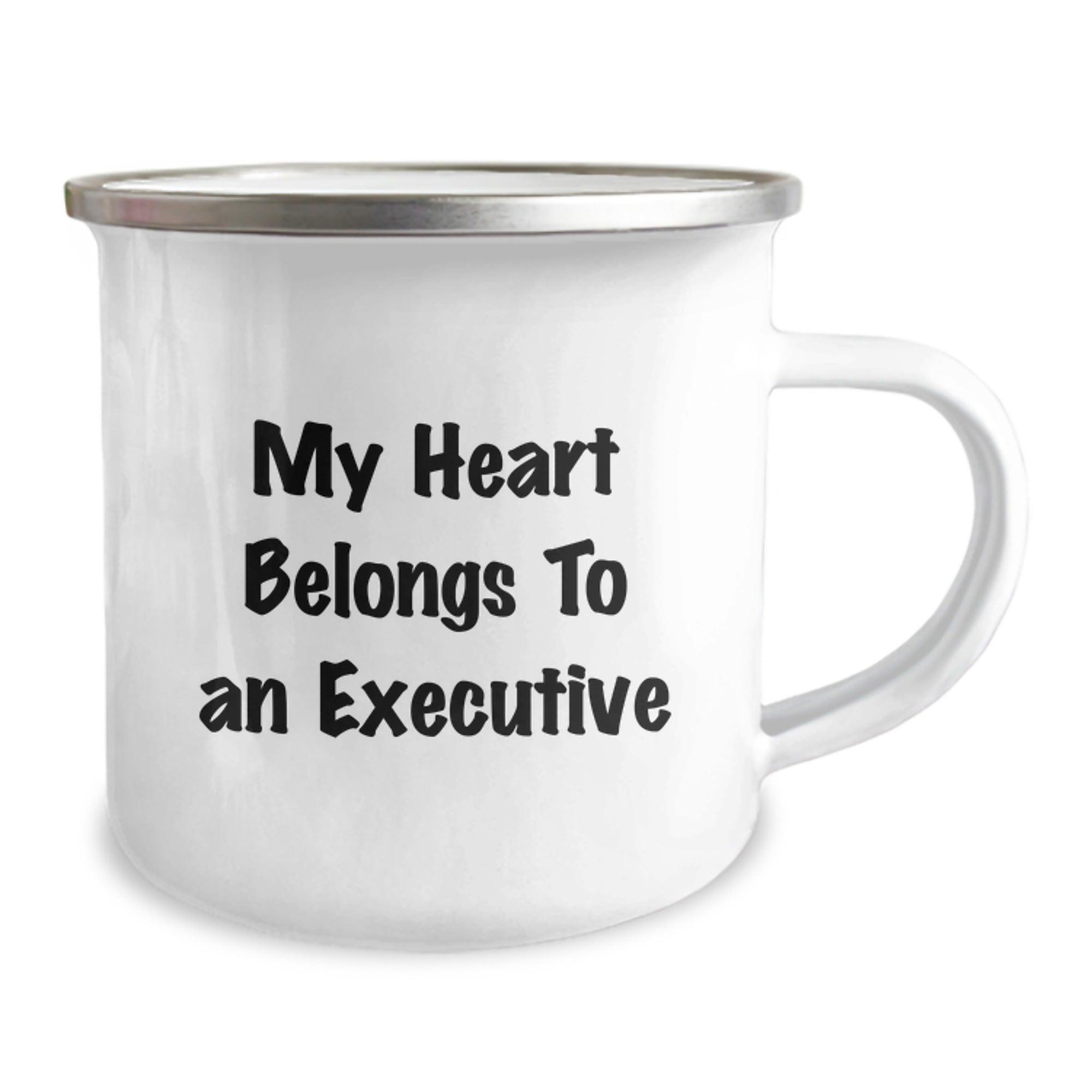 Funny Executive Camping Mug, Gifts from Friends to Executive, Executive Graduation Unique Gifts, My Heart Belongs To An Executive, Funny Camping Mug for Executive Men - Image 2