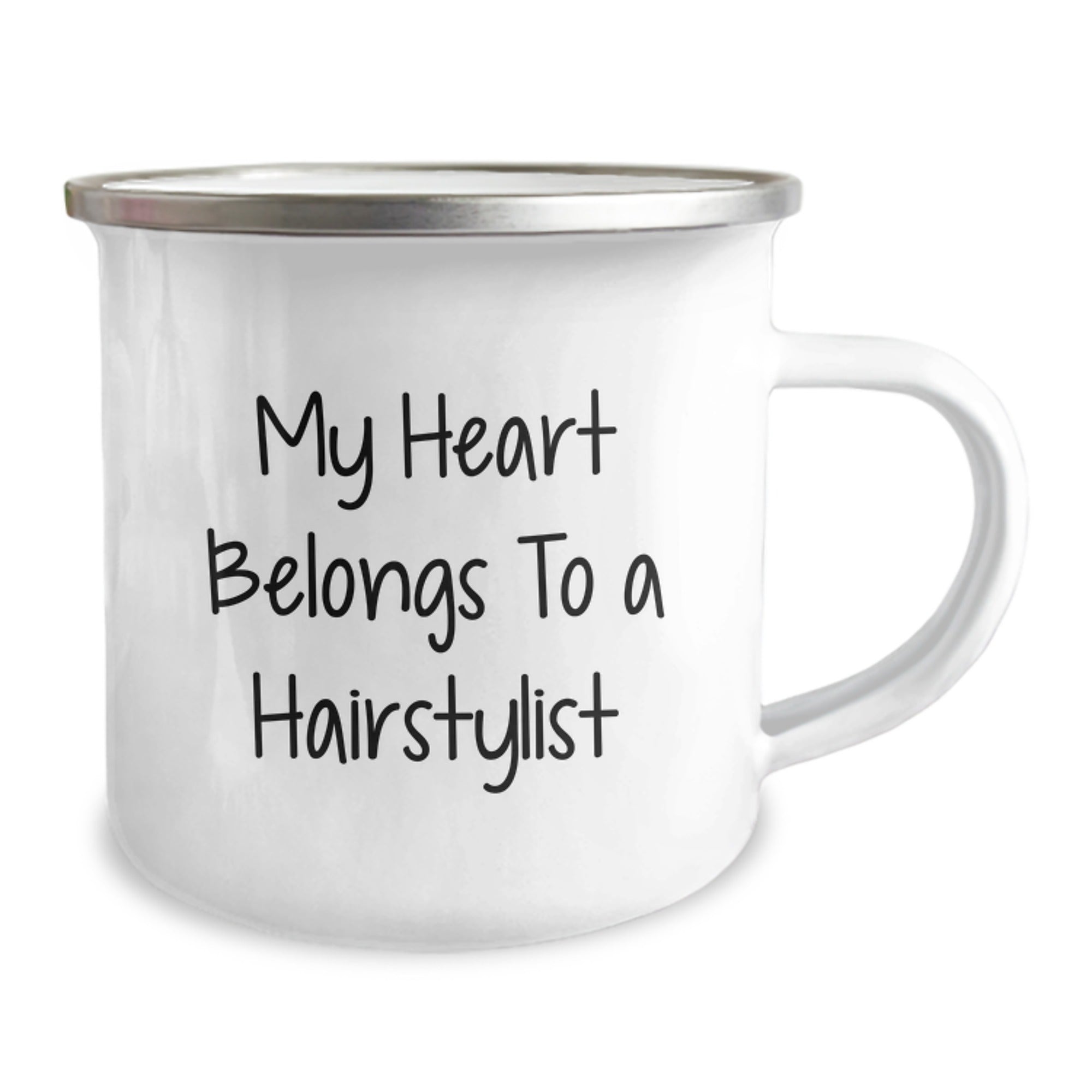 Funny Inspirational Gifts from Friends for Hairstylist Graduation Unique Camping Mug My Heart Belongs To A Hairstylist - Image 2