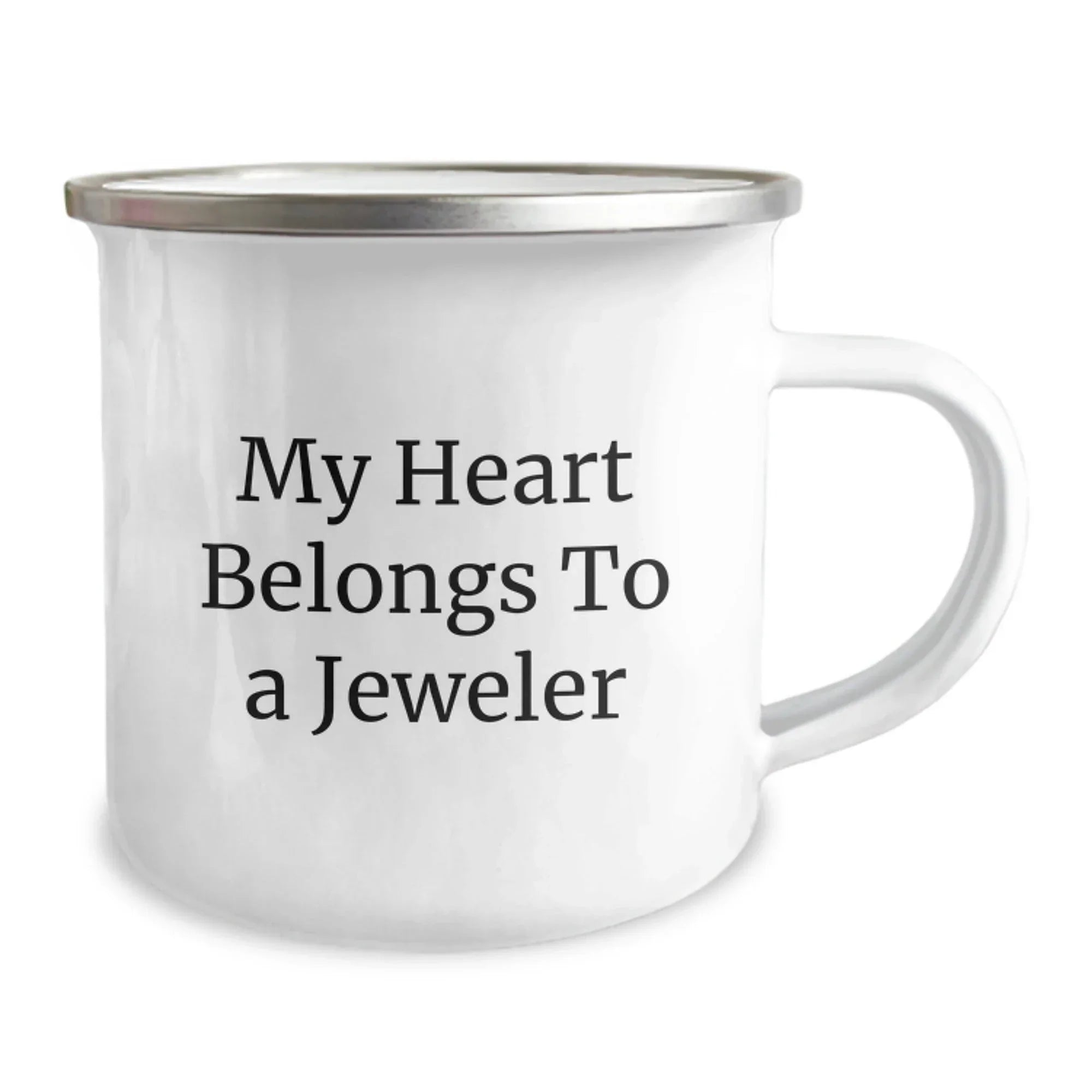 Funny Gifts from Men to Women for Jeweler, Camping Mug with My Heart Belongs To A Jeweler, Unique Christmas Unique Gifts