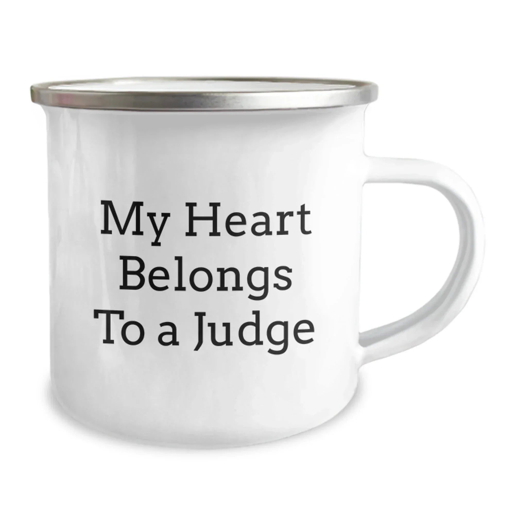 Funny Judge Gifts from Friends, Christmas Unique Judge Mug - 'My Heart Belongs To A Judge', Camping Mug for Men Judge, Women Judge, Judge Coworkers, Judge Family