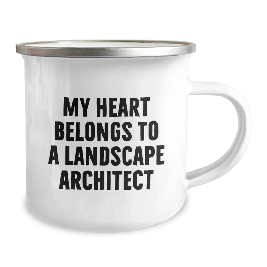 Funny Landscape Architect Gifts from Friends - My Heart Belongs To A Landscape Architect Christmas Unique Mugs for Women