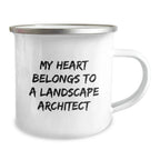 Gifts from Men for Landscape Architects, Funny Camping Mug My Heart Belongs To A Landscape Architect, Unique Christmas Memorable Presents
