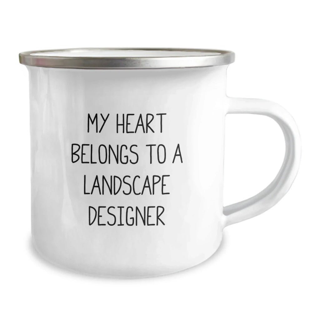 Funny Landscape Designer Gifts from Friends, Christmas Unique Gifts for Landscape Designers, Camping Mug with Quot My Heart Belongs To A Landscape Designer