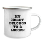 Funny Logger Gifts, My Heart Belongs To A Logger Camping Mug, Graduation Unique Gifts from Friends