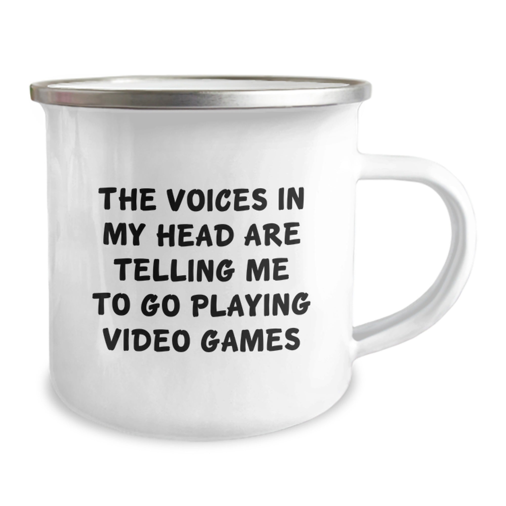 Funny Graduation Unique Gifts for Playing Video Games Lovers - 'The Voices In My Head Are Telling Me To Go Playing Video Games' Camping Mug for Friends, Family, or Coworkers - Image 2