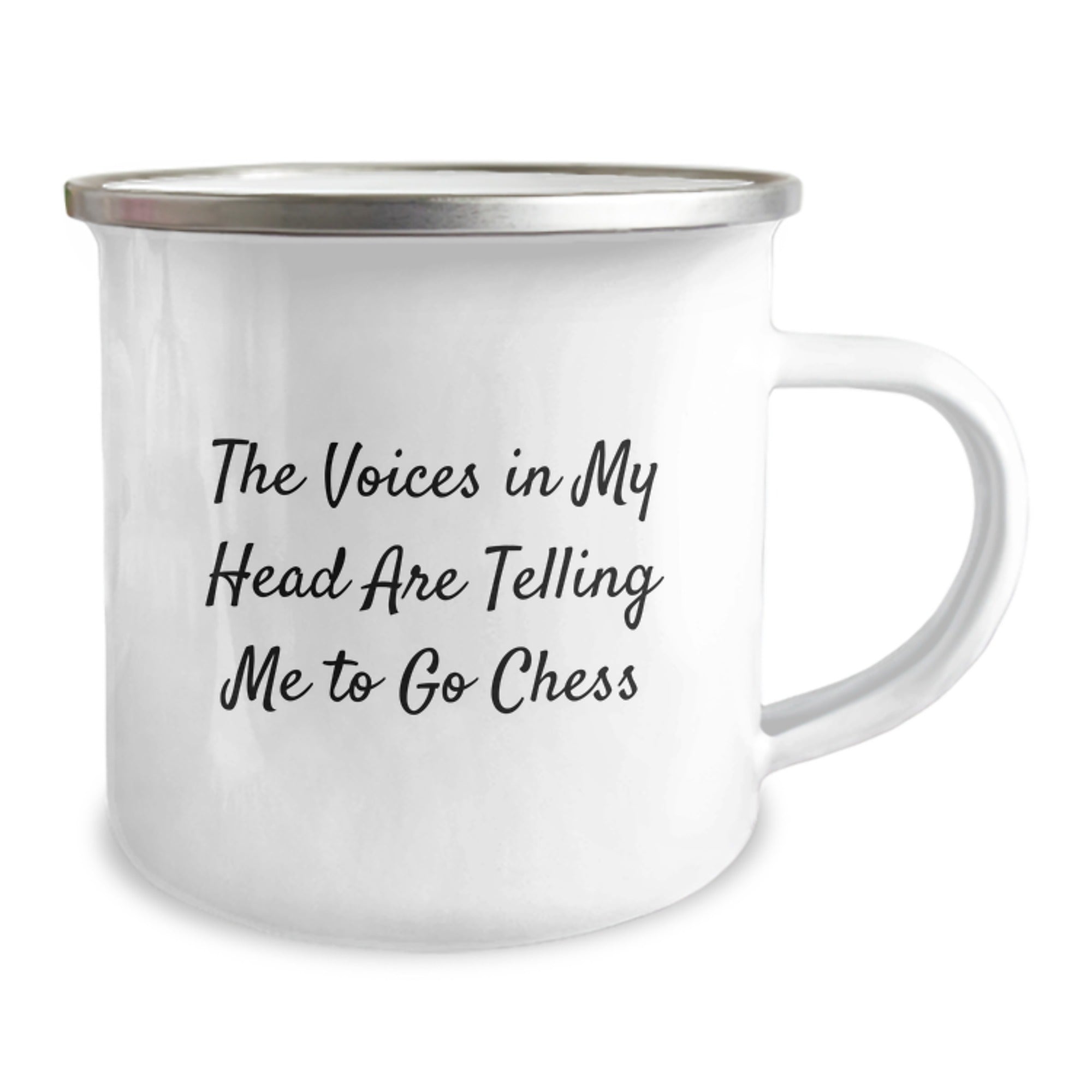 Funny Chess Gifts for Men, Unique Graduation Unique Gifts from Family for Chess Lovers, Camping Mug with The Voices In My Head Are Telling Me To Go Chess Quote - Image 2