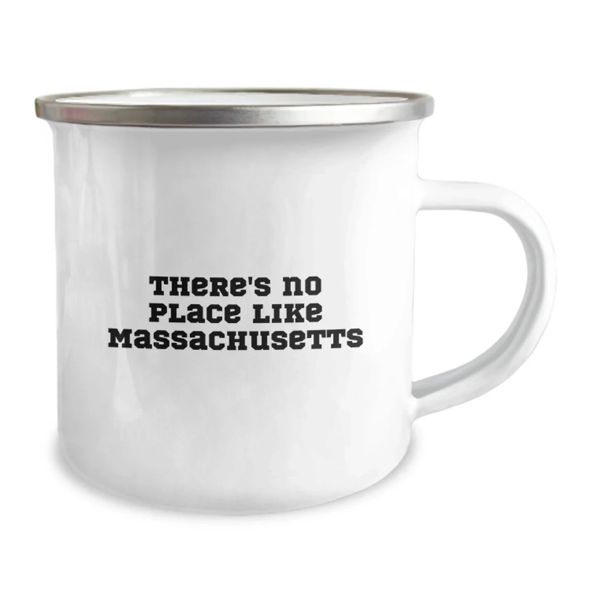 Funny Massachusetts Gifts for Men Camping Mug, 'There's No Place Like Massachusetts' Christmas Unique Gifts from Friends to Family