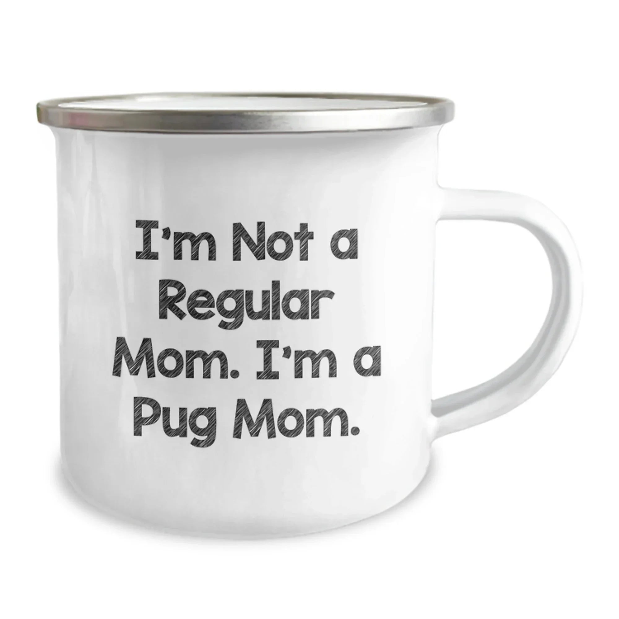 Funny Pug Mom Camping Mug Gift for Pug Dog Lovers, Unique Christmas Memorable Present from Friends to Family