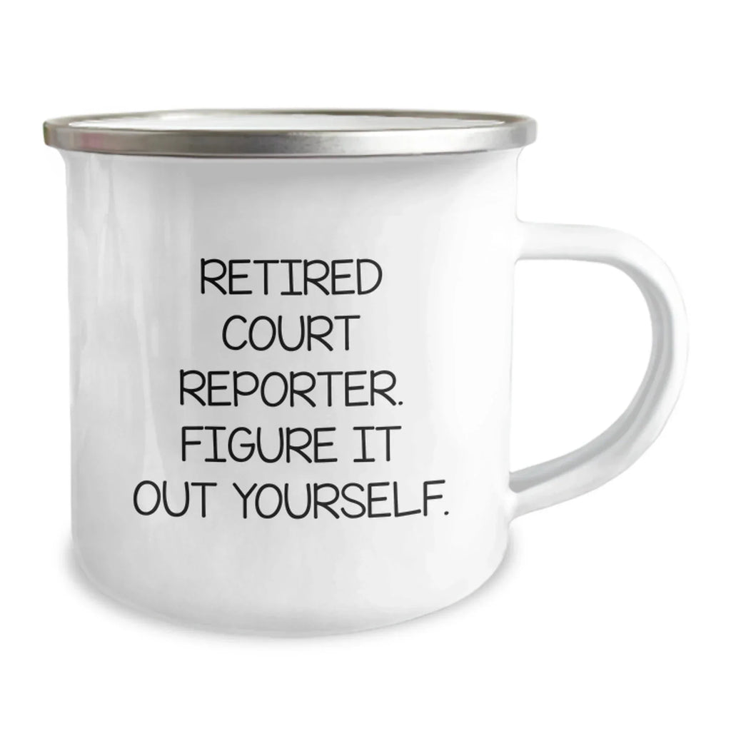 Funny Court Reporter Gifts from Family for Court Reporter Men - 'Retired Court Reporter. Figure It Out Yourself.' Christmas Unique Mugs for Court Reporter Friends