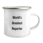 Funny Reporter Gifts for Men, Camping Mug World's Greatest - Unique Birthday Present for Friends, Coworkers, Family - Image 2