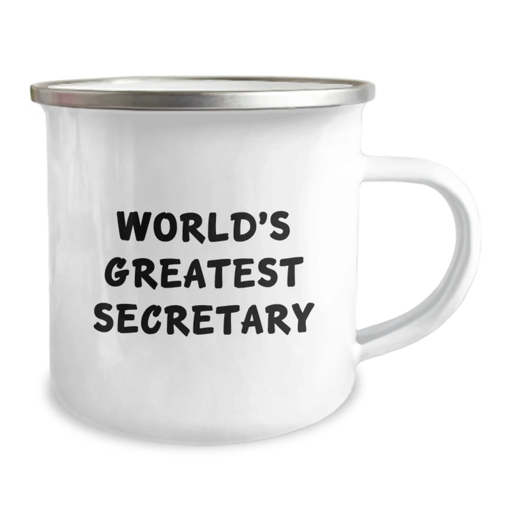 Funny Secretary Gifts for Men, 'World's Greatest Secretary' Camping Mug, Best Father's Day Unique Gifts from Family - Image 2