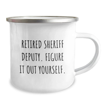 Fun Sheriff Deputy Gifts - Camping Mug for Men - Funny Quote - 'Figure It Out Yourself' - Unique Christmas Unique Gifts for Sheriff Deputy Friends - Image 2