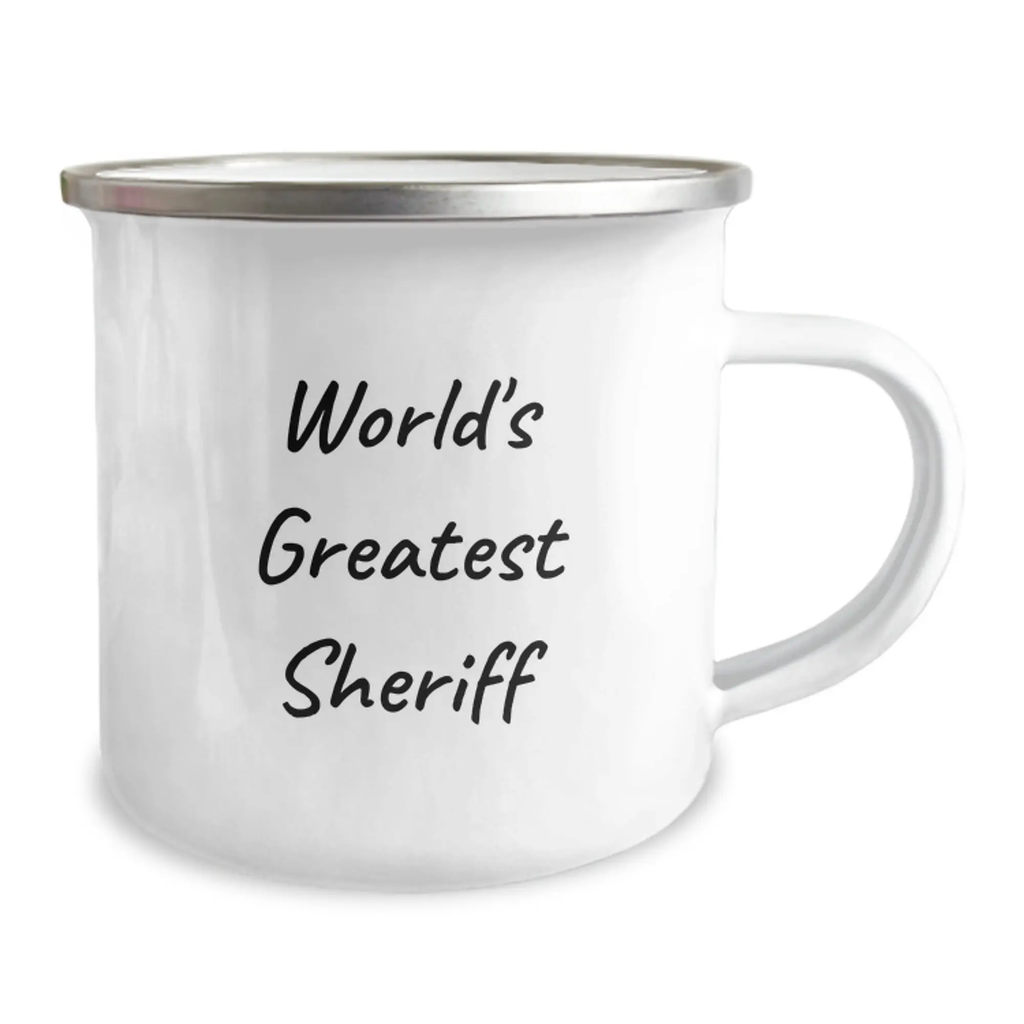 Funny World's Greatest Sheriff Gifts from Dad for Men Friends Family Camping Mug - Image 2