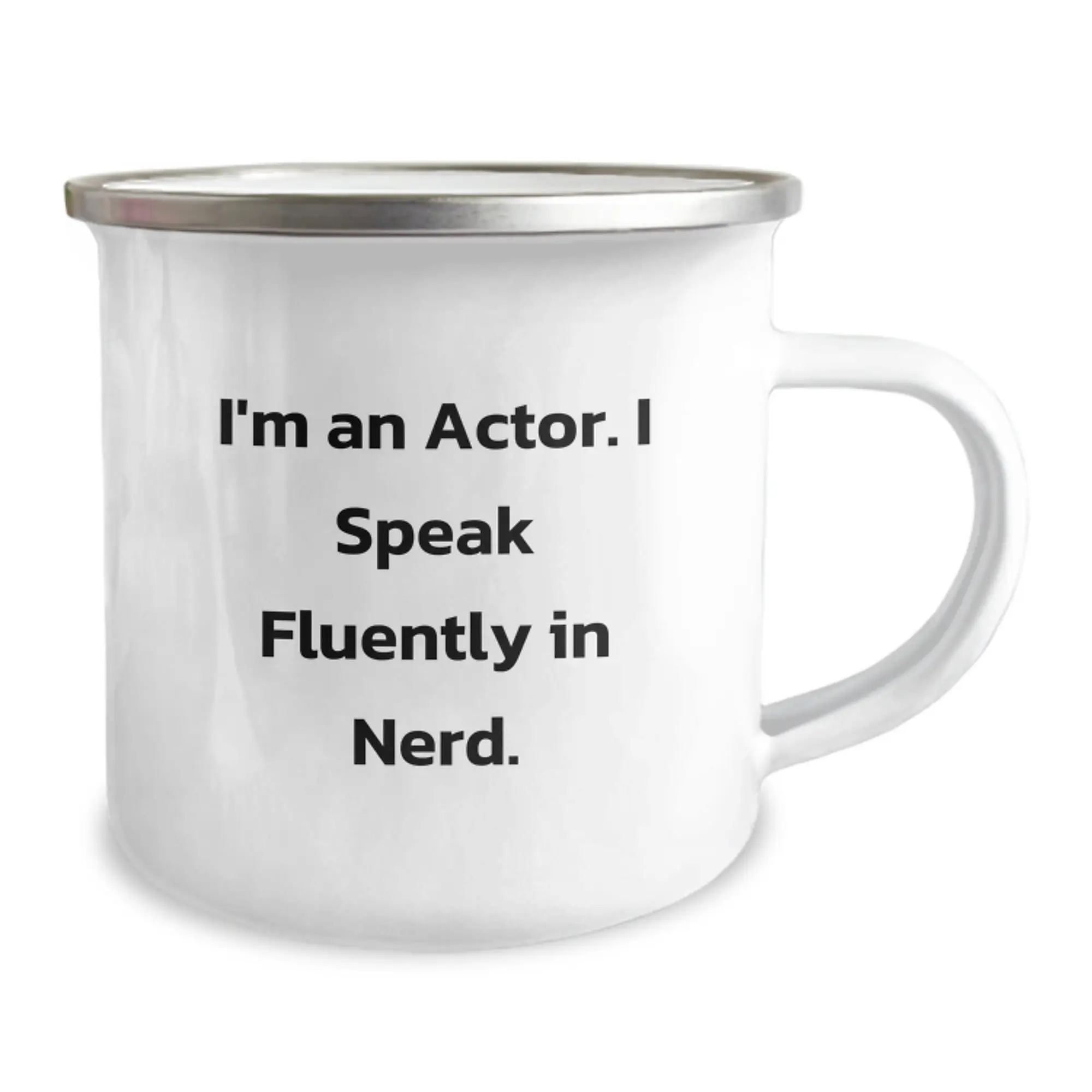 Funny Actor Gifts for Men - I Speak genius, Birthday Unique Mug for Actor Friends and Family Camping Enthusiasts, 12 oz Stainless Steel with Enamel Finish - Image 2