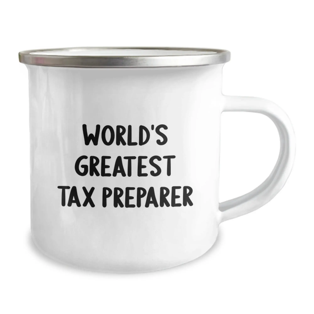 Funny Tax Preparer Gifts from Friends to Graduation Unique Gifts for Tax Preparer World's Greatest Tax Preparer Camping Mug - Image 2