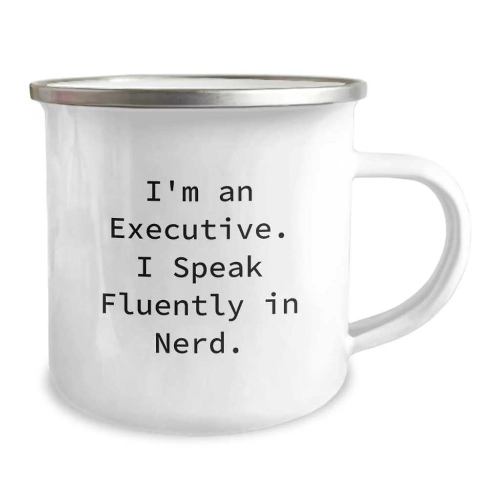 Executive Gifts from Friends, Funny Executive Camping Mug for Graduation, I'm An Executive. I Speak Fluently In genius. Motivational Mugs - Image 2