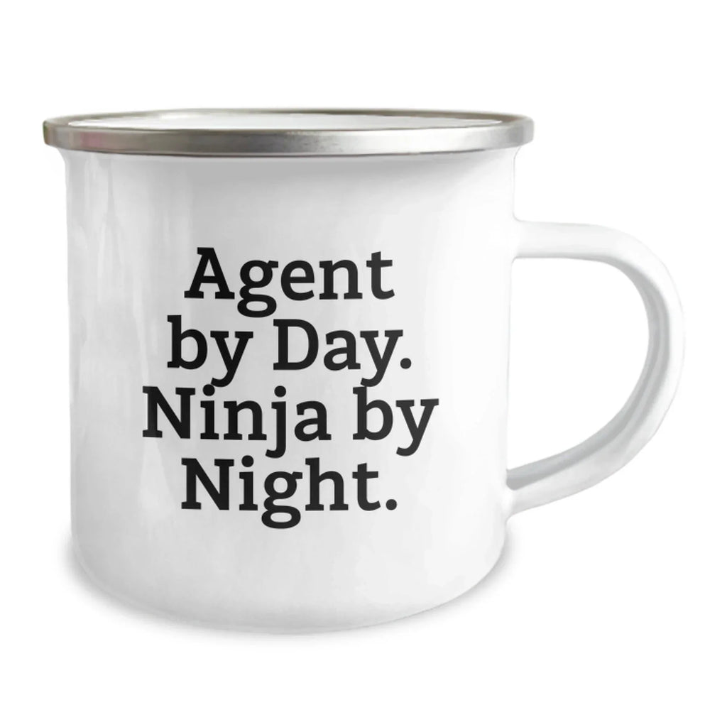 Funny Agent Gifts from Friends, Agent By Day. Ninja By Night. Camping Mug for Christmas Unique Gifts