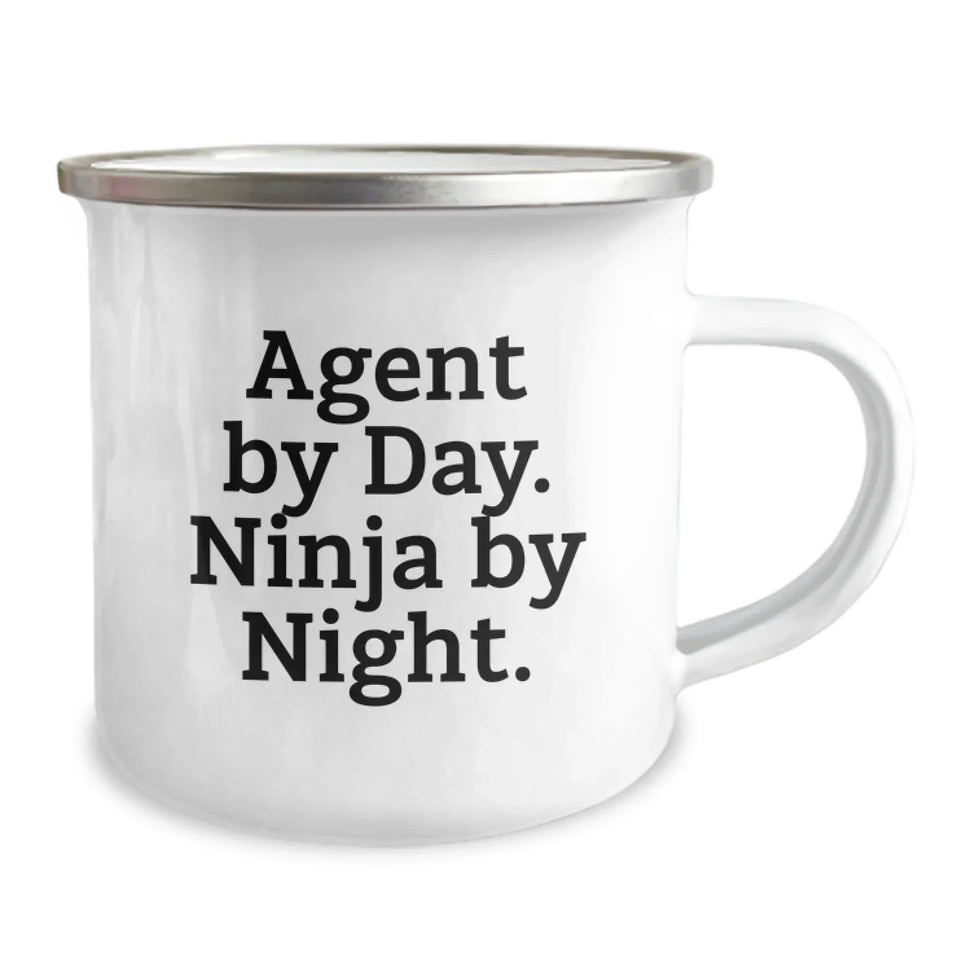 Funny Agent Gifts from Friends, Agent By Day. Ninja By Night. Camping Mug for Christmas Unique Gifts