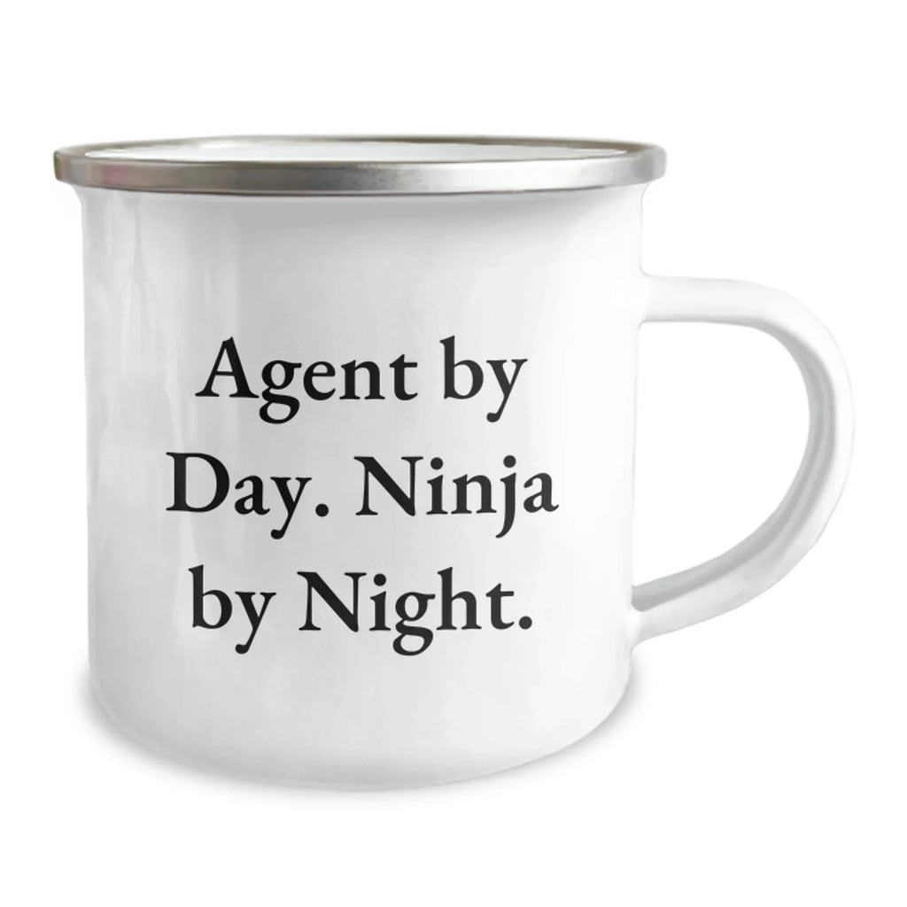 Funny Agent Gifts, Unique Christmas Unique Gifts for Agent, Agent By Day Ninja By Night Camping Mug
