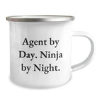 Funny Agent Gifts, Unique Christmas Unique Gifts for Agent, Agent By Day Ninja By Night Camping Mug