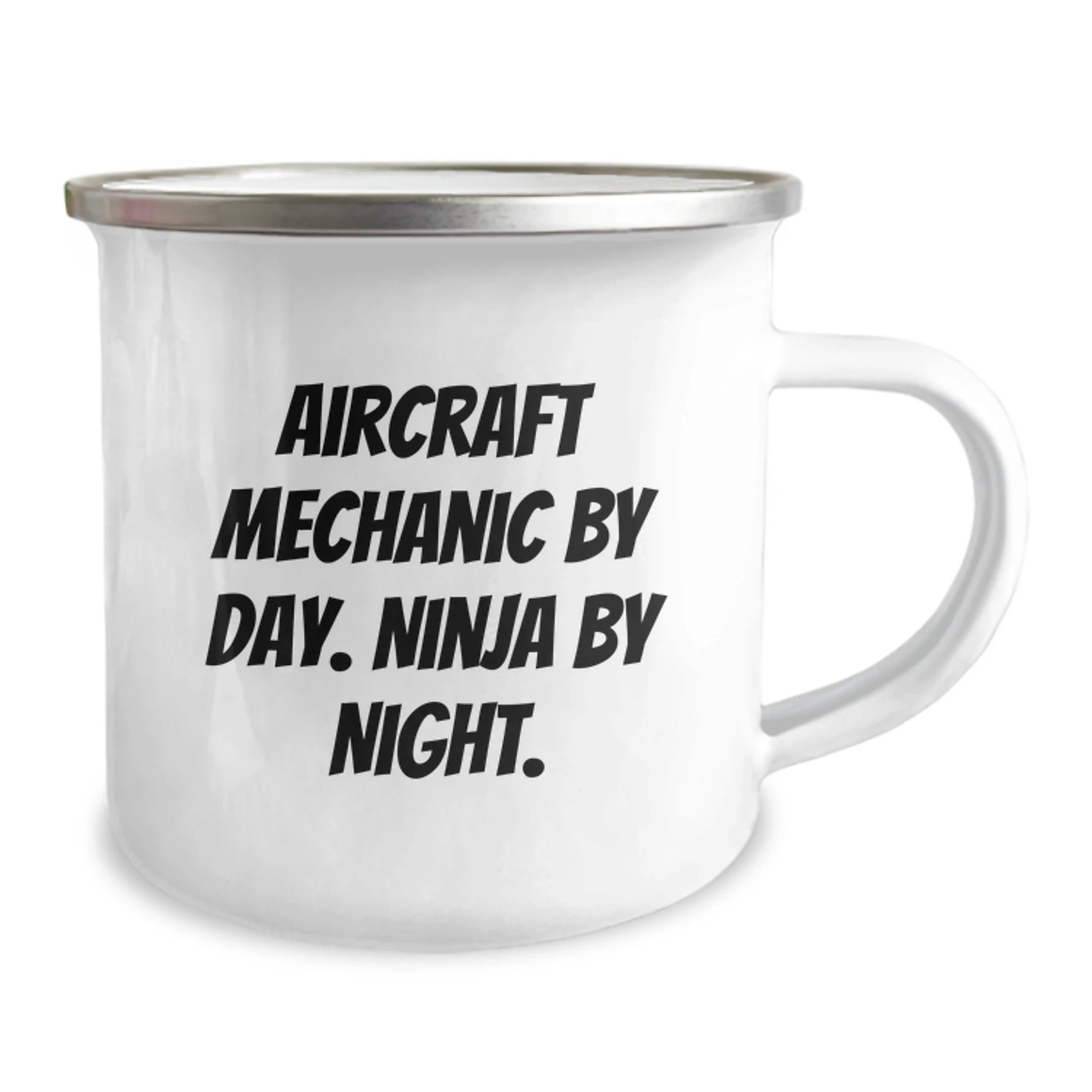 Funny Aircraft Mechanic Camping Mug Gifts from Men to Friends - Unique Christmas Unique Gifts for Guys with 'Aircraft Mechanic By Day. Ninja By Night.'