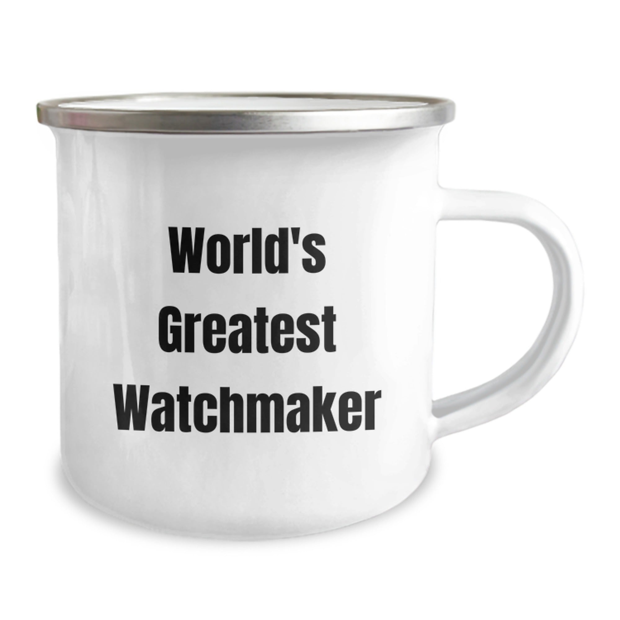Funny Watchmaker Gifts from Friends for Birthday Unique Gifts - 'World's Greatest Watchmaker' Enamel Camping Mug for Watchmaker Enthusiasts - Image 2