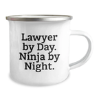 Funny Lawyer Gifts from Friends for Men, Camping Mug Lawyer By Day. Ninja By Night. Graduation Unique Gifts - Image 2