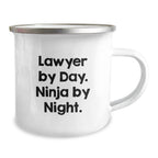 Funny Lawyer Gifts for Men - Lawyer By Day. Ninja By Night. Camping Mug for Graduation Unique Gifts from Friends to Lawyer - Image 2