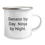 Senator Gifts from Friends, Senator By Day. Ninja By Night. Camping Mug for Graduation Unique Gifts