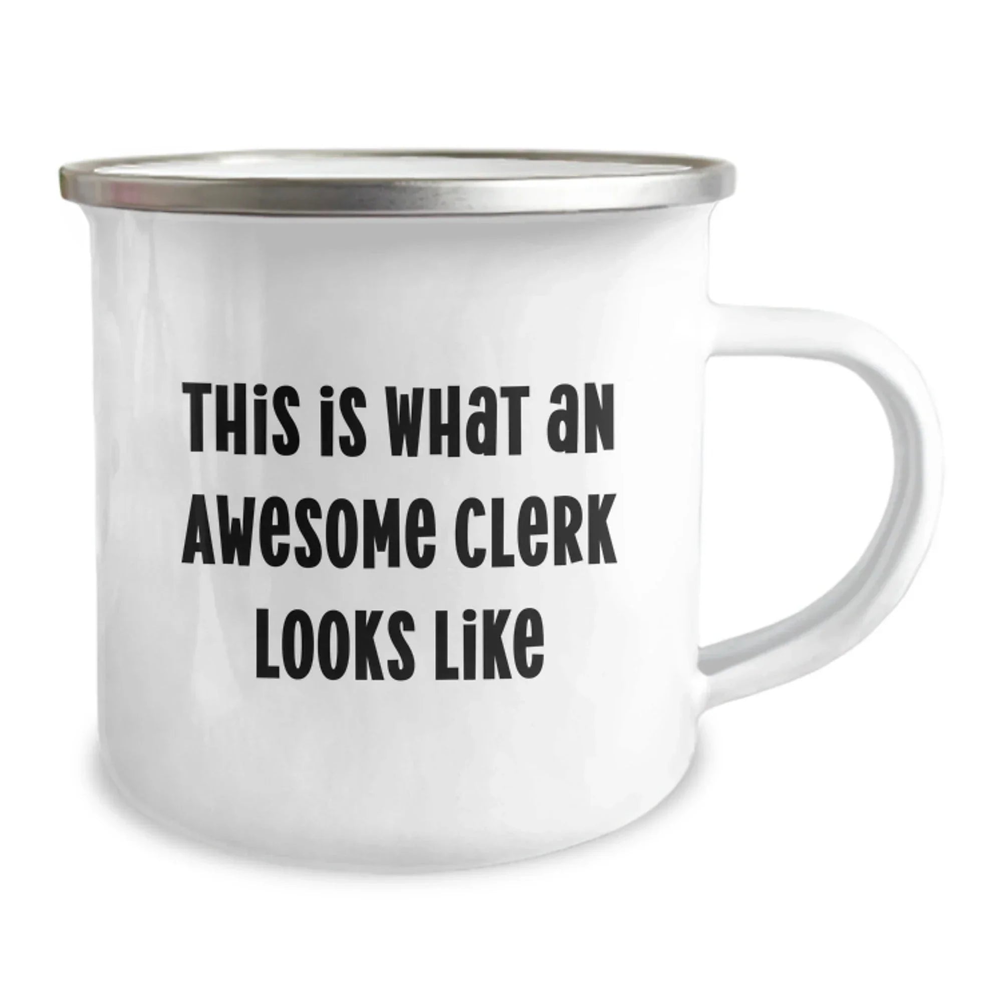 Funny Clerk Gifts from Men, Christmas Unique Gifts for Awesome Clerks, Camping Mug with Quote 'This Is What An Awesome Clerk Looks Like'