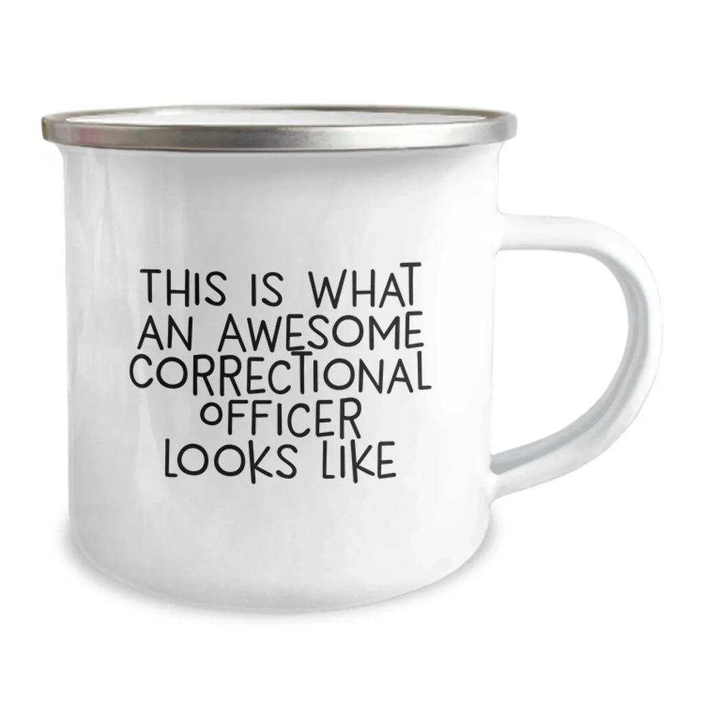 Funny Correctional Officer Gifts, Unique Christmas Unique Gifts for Correctional Officer Men from Friends and Family, This Is What An Awesome Correctional Officer Looks Like Camping Mug