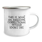 Funny Correctional Officer Gifts, Unique Christmas Unique Gifts for Correctional Officer Men from Friends and Family, This Is What An Awesome Correctional Officer Looks Like Camping Mug