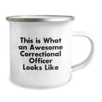 Inspiring Gifts for Correctional Officer Friends - 'This Is What An Awesome Correctional Officer Looks Like' Funny Camping Mug for Christmas
