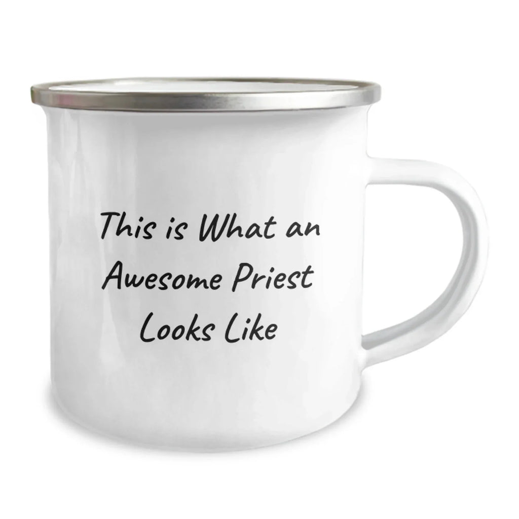 Cute Priest Gifts for Men, Funny Camping Mug This Is What An Awesome Priest Looks Like, Christmas Unique Presents