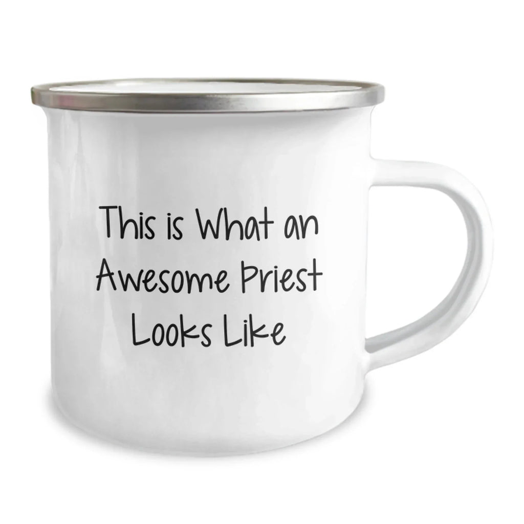 Funny Gifts for Priest, Camping Mug with Inspirational Quote, Christmas Unique Gifts from Family to Men