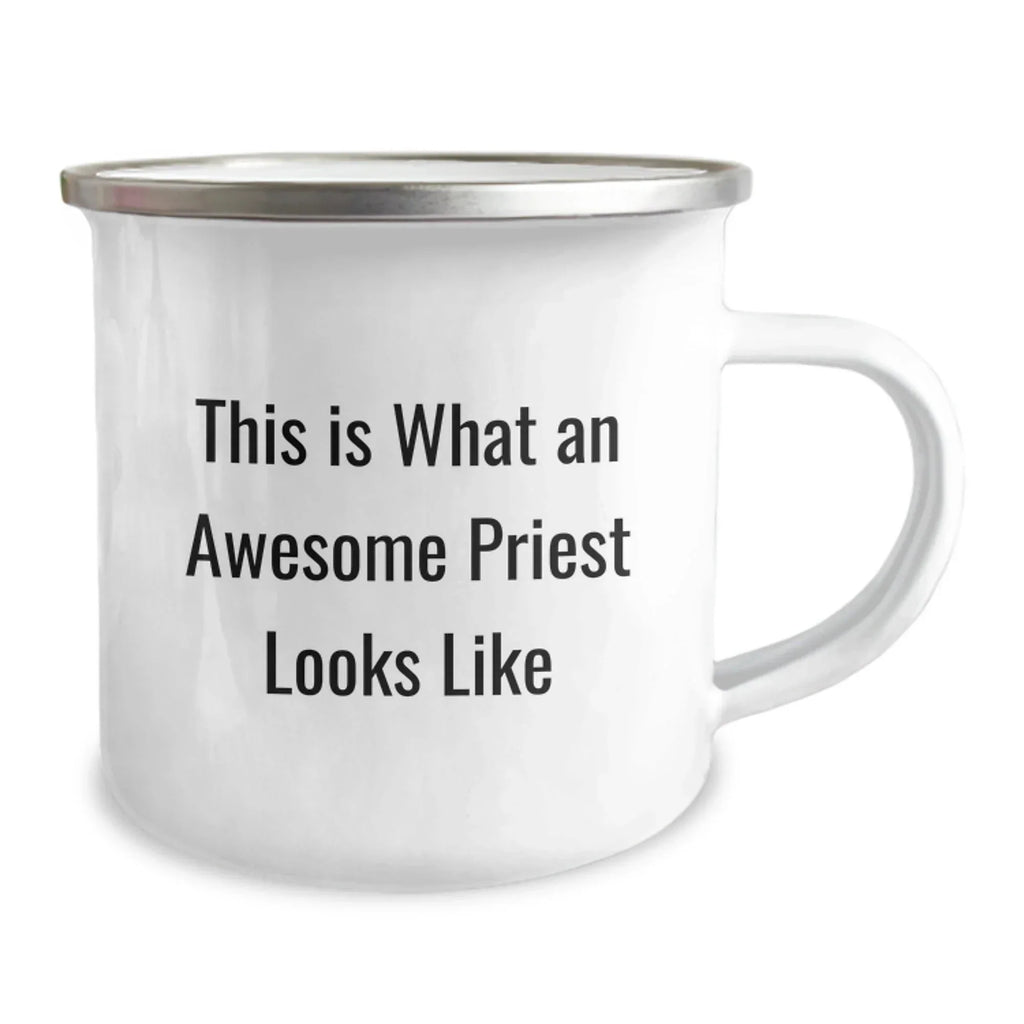 Funny Christmas Unique Gifts for Priest, This Is What An Awesome Priest Looks Like Camping Mug, Unique Gifts from Men to Priest