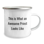 Funny Christmas Unique Gifts for Priest, This Is What An Awesome Priest Looks Like Camping Mug, Unique Gifts from Men to Priest