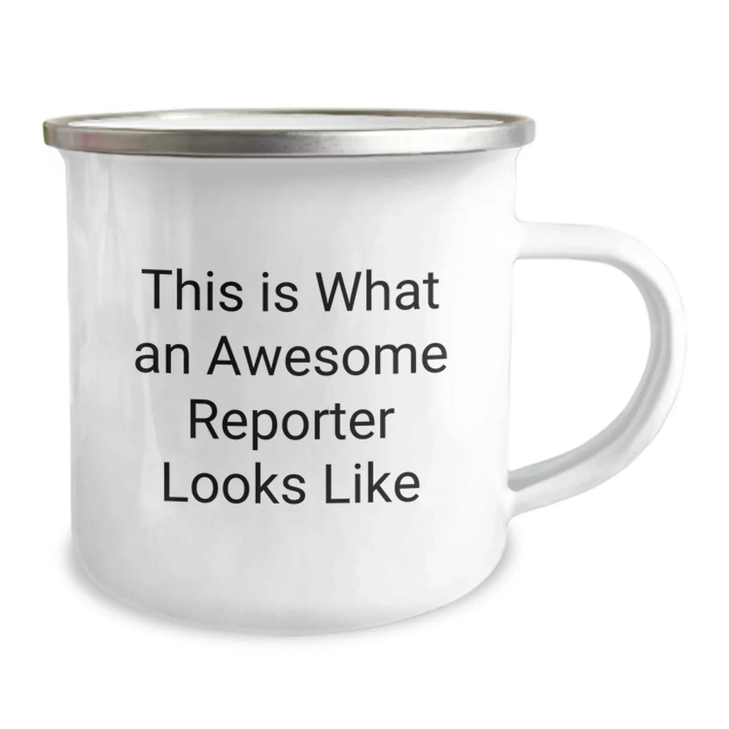Funny Reporter Gifts for Men, Christmas Unique Gifts from Friends to Reporter, Camping Mug This 'Is What An Awesome Reporter Looks Like' Stainless Steel Mug