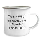 Funny Reporter Gifts for Men, Christmas Unique Gifts from Friends to Reporter, Camping Mug This 'Is What An Awesome Reporter Looks Like' Stainless Steel Mug